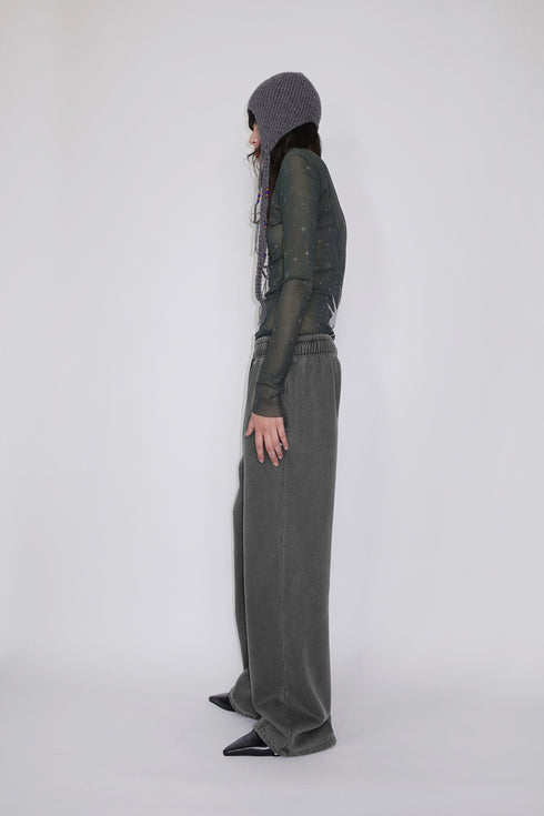 LOGO WASHED SWEAT PANTS -CHARCOAL-